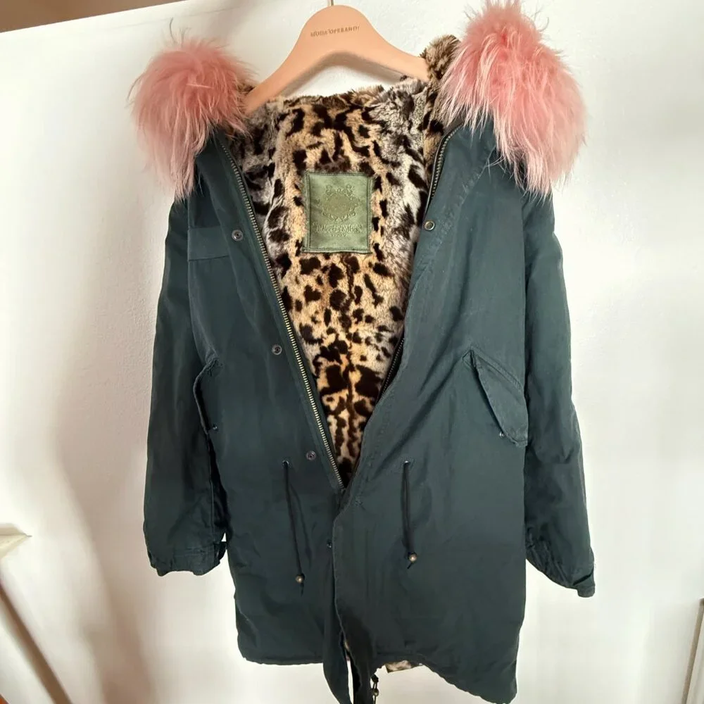 Aspen Apres Ski $7,900 Mr & Mrs Italy Parka Rabbit and Raccoon Fur US4 Dustbag - Picture 3 of 13